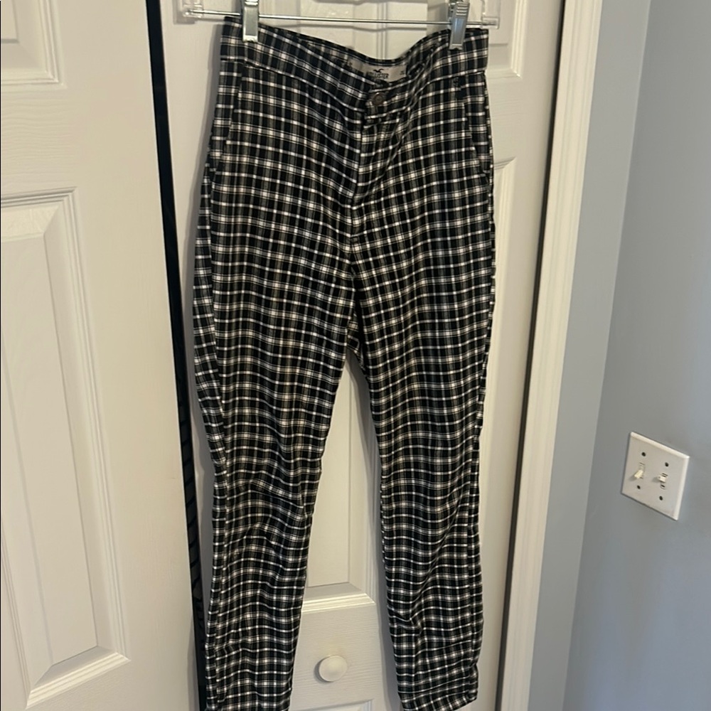 Black and White Plaid Pants Hollister